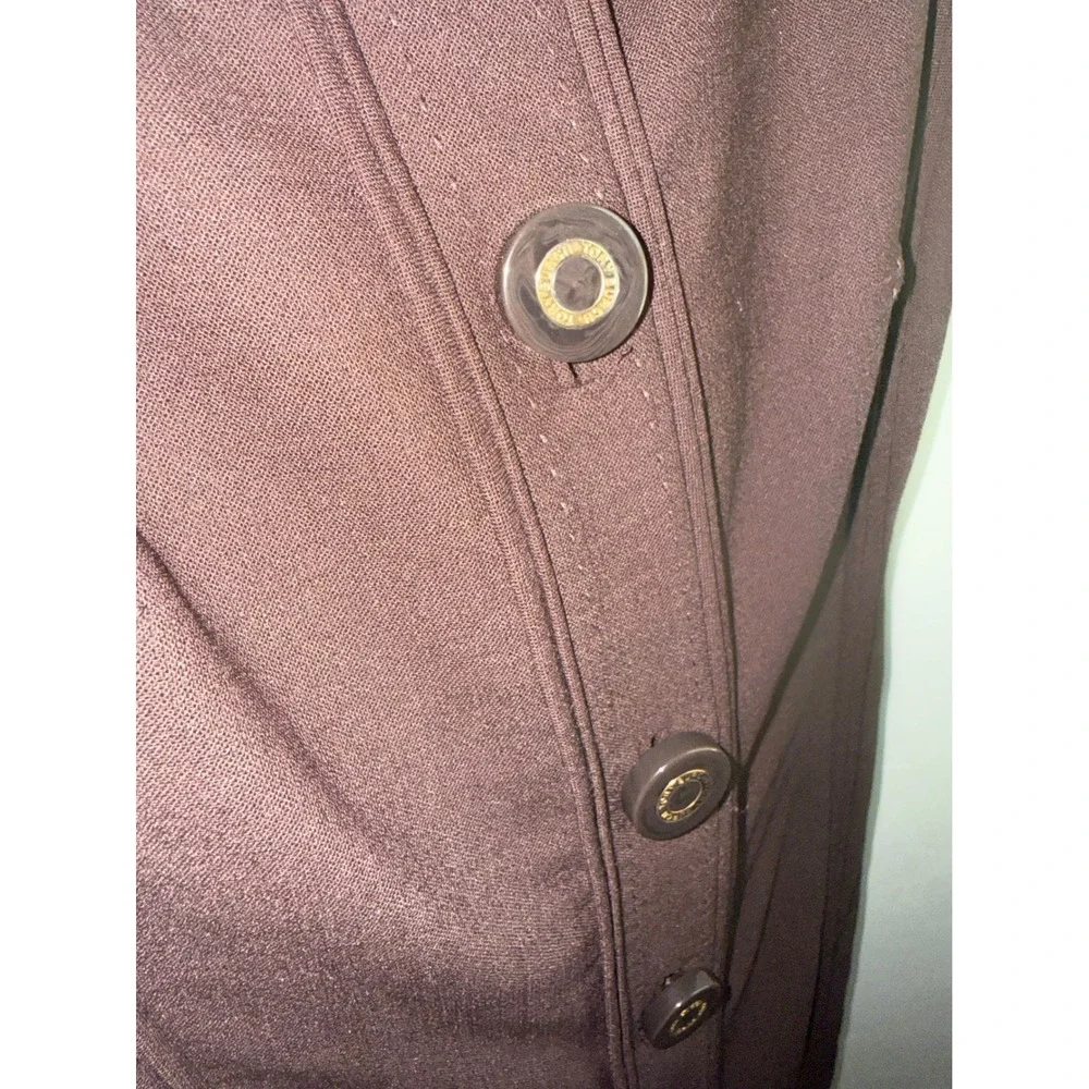 Tory Burch Brown Sleeveless Button‎ Front Shift Dress Wool Blend Size 4